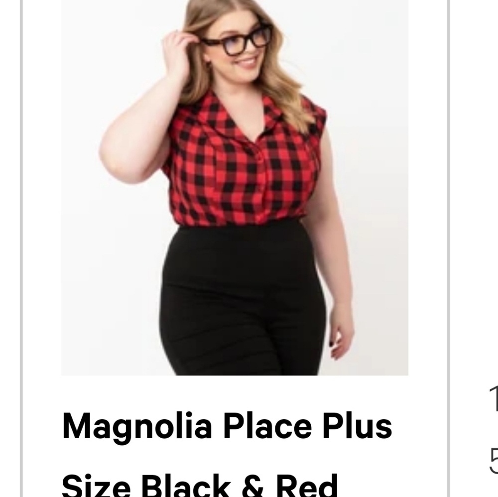 Magnolia Place Red Black Buffalo Plaid Tamara 4X NWT